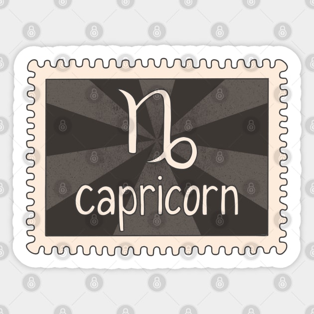 Capricorn Zodiac Sign Stamp Sticker by SRSigs